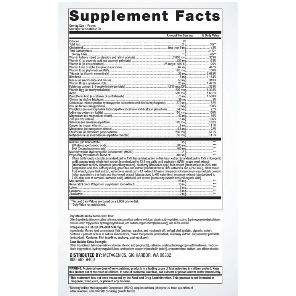 Metagenics Wellness Essentials Women's 30 Packs