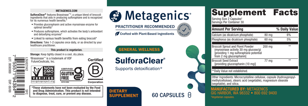 Metagenics SulforaClear 60 Capsules