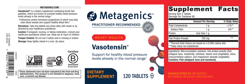 Metagenics Vasotensin 120 Tablets
