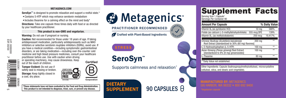 Metagenics SeroSyn 90 Capsules