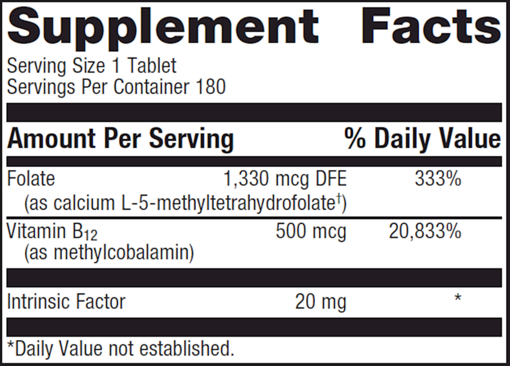 Metagenics Intrinsi B12/Folate 180 Tablets