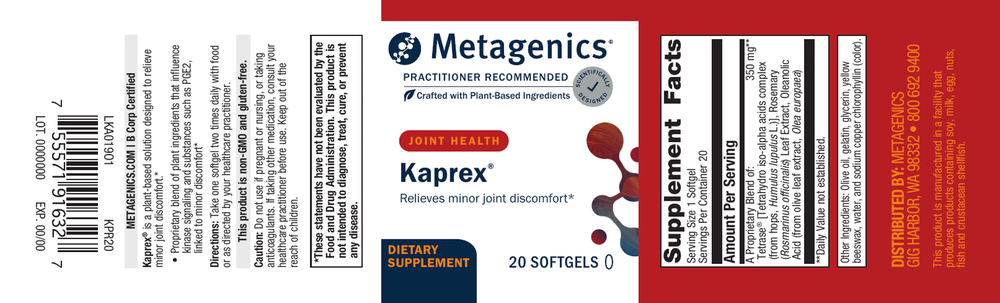 Metagenics Kaprex 20 Softgels