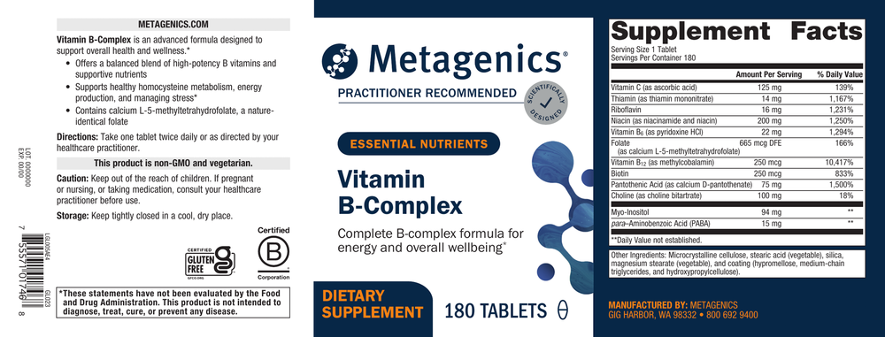 Metagenics Vitamin B-Complex 180 Tablets