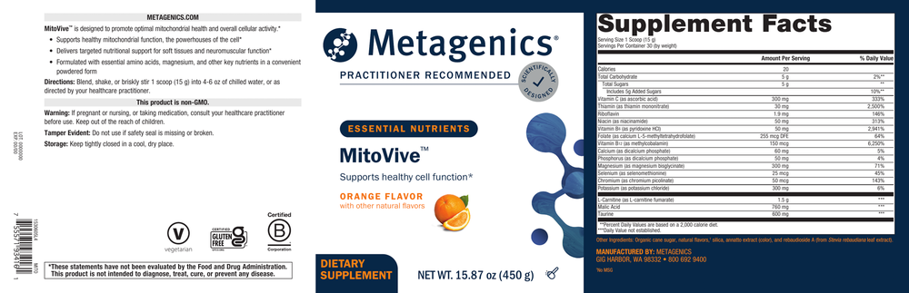 Metagenics MitoViven Orange 450 g