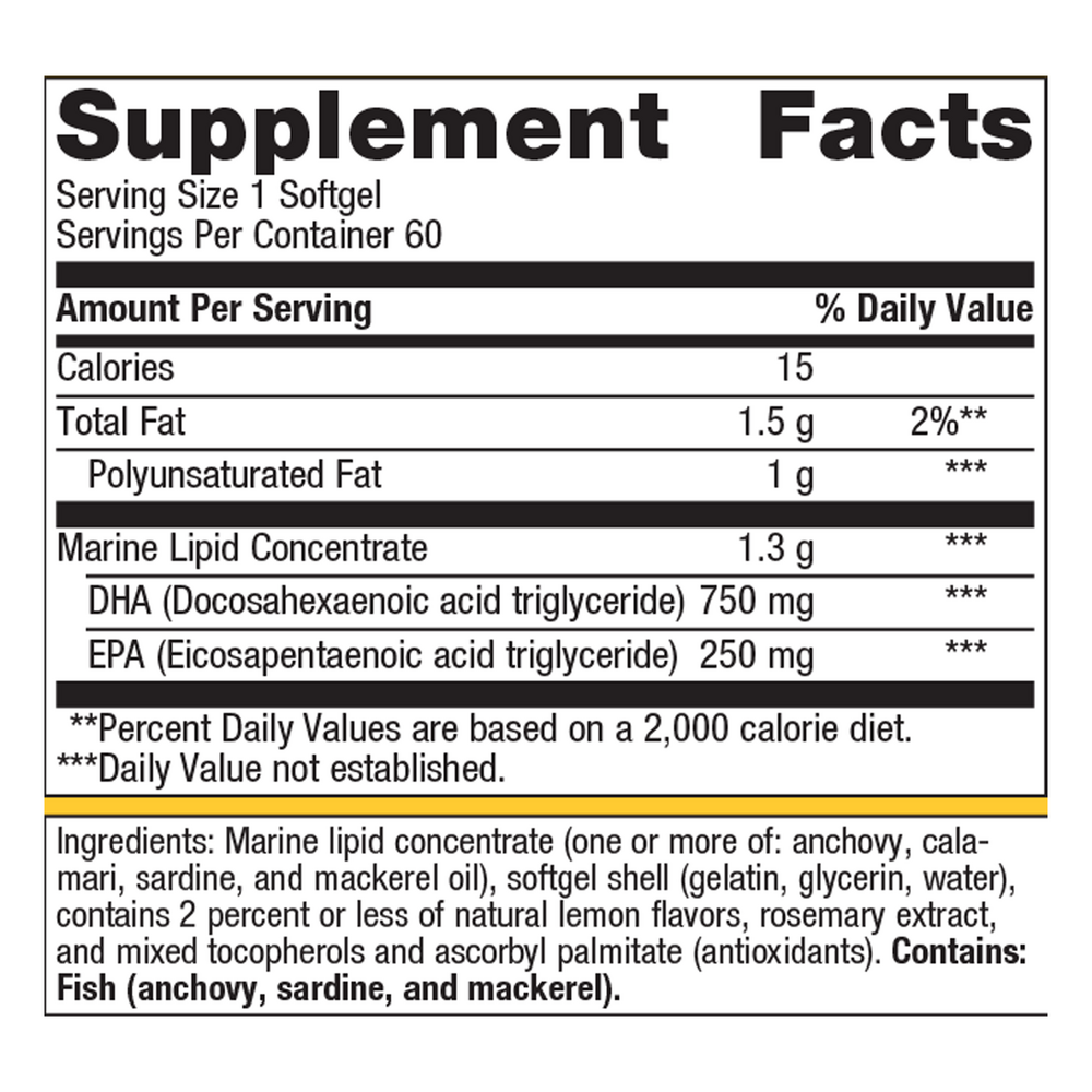 Metagenics OmegaGenics Fish Oil Neuro 1000 mg 60 Softgels