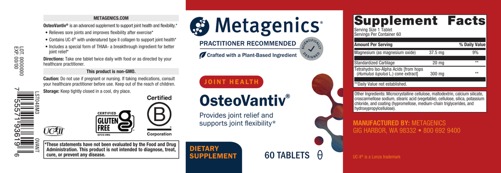 Metagenics OsteoVantiv 60 Tablets