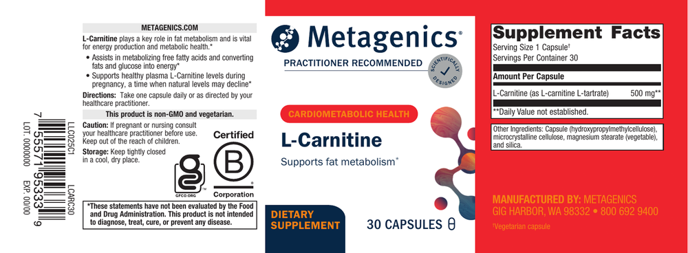Metagenics L-Carnitine 30 Caps