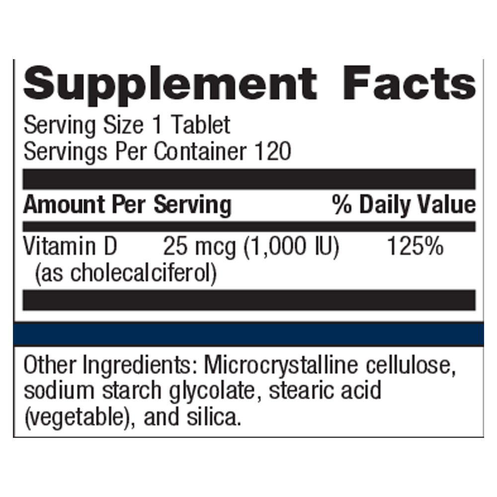 Metagenics Vitamin D3 1000 IU 120 Tablets