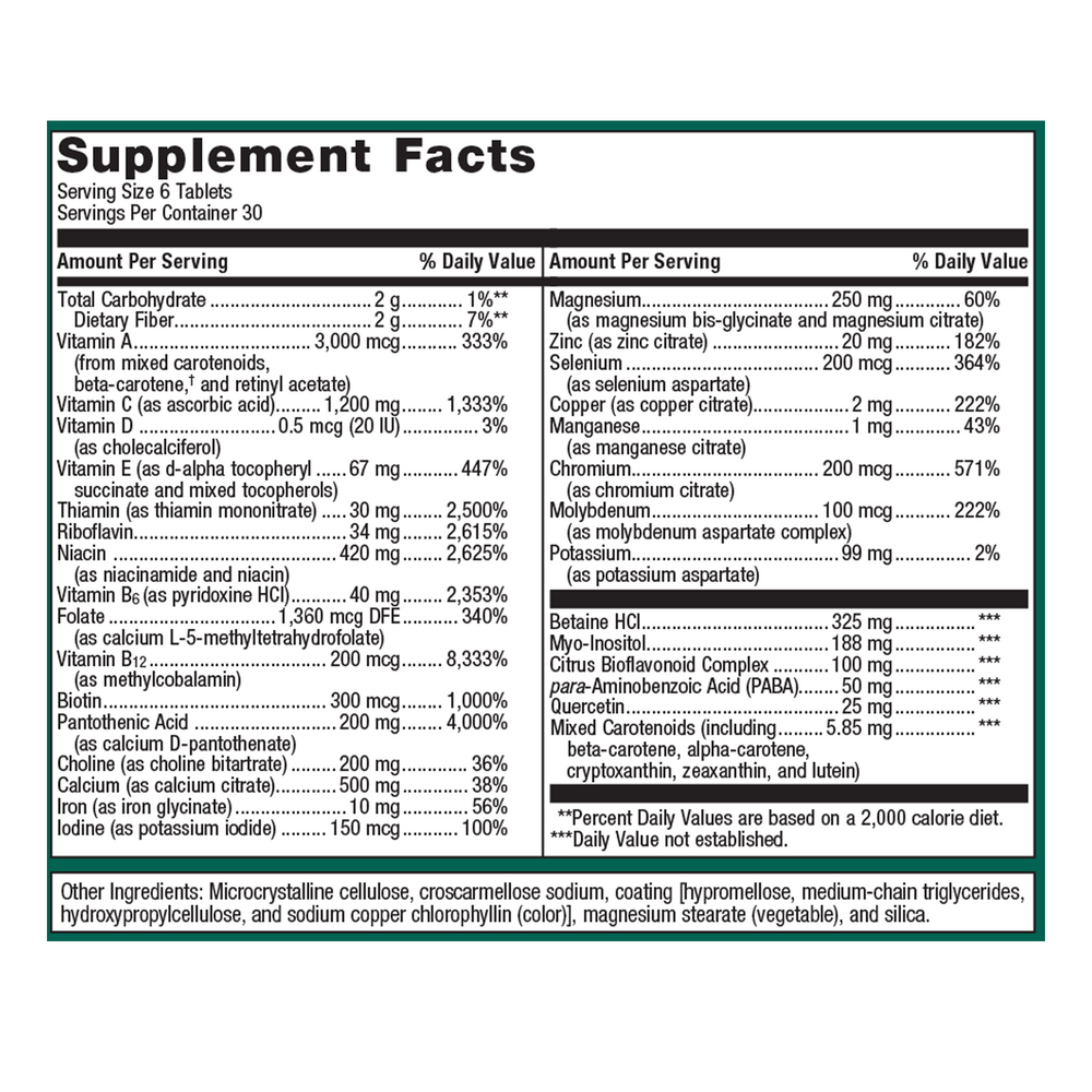 Metagenics Multigenics with Iron 180 Tablets