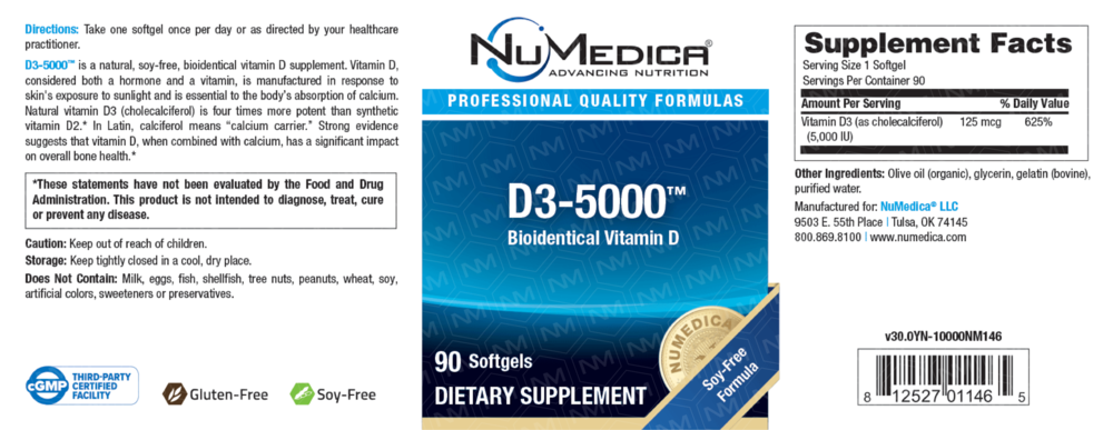 NuMedica D3-5000 90 Softgels