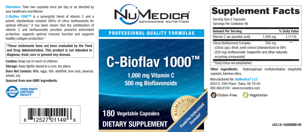 NuMedica C-Bioflav 1,000 180 Vegetable Capsules