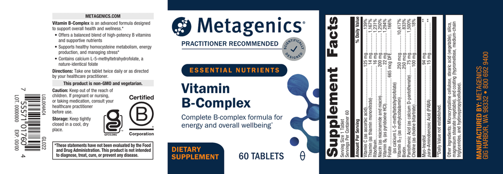 Metagenics Vitamin B-Complex 60 Tablets