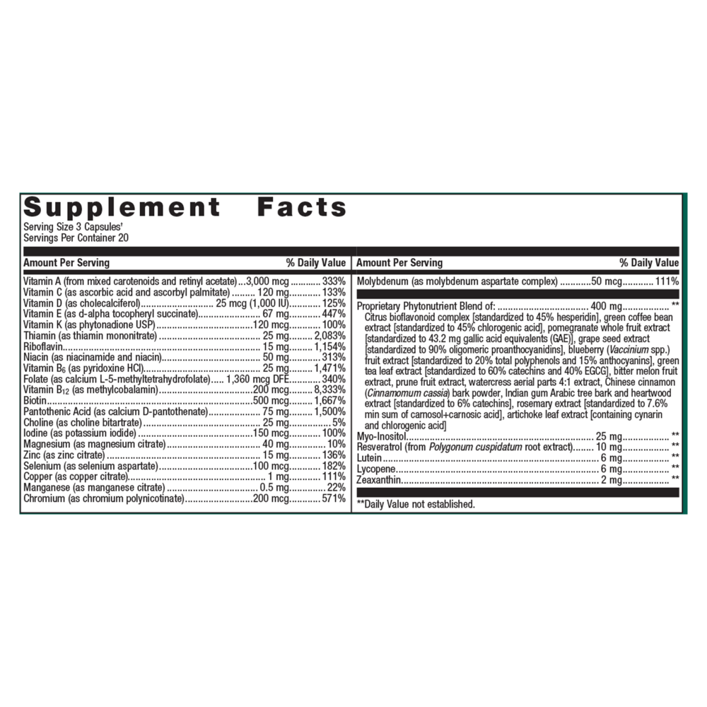 Metagenics PhytoMulti – Phytonutrient Multivitamin 60 Capsules