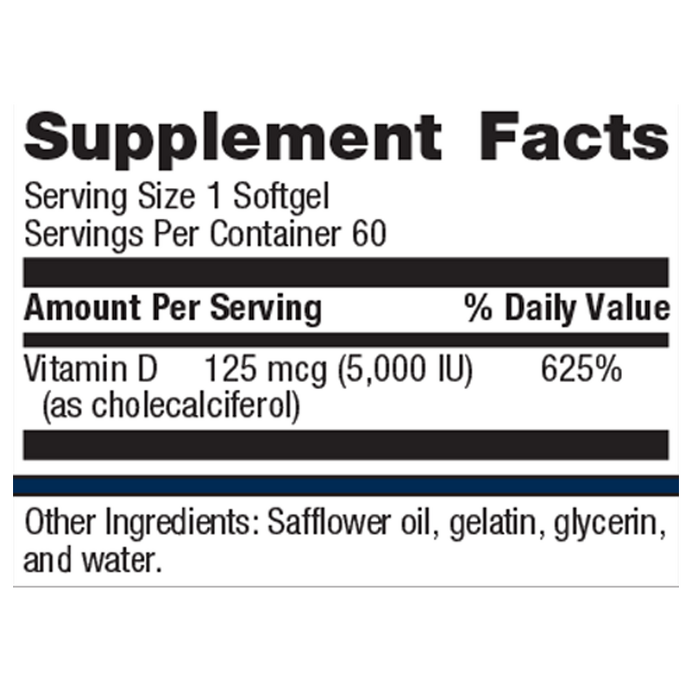 Metagenics Vitamin D3 5000 IU 60 Softgels