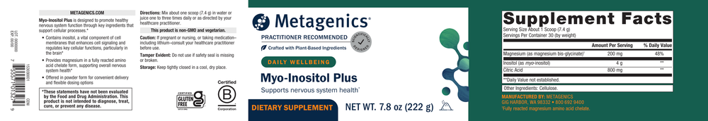 Metagenics Myo-Inositol Plus Powder 222 g