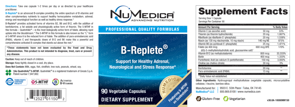 NuMedica B-Replete 90 Vegetable Capsules