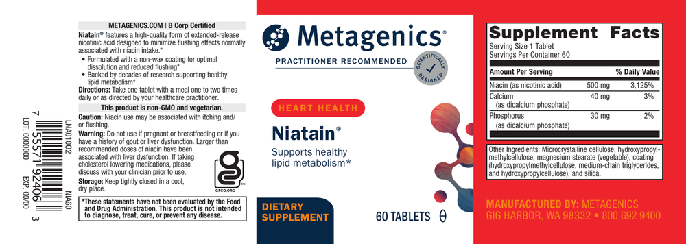 Metagenics Niatain 60 Tablets