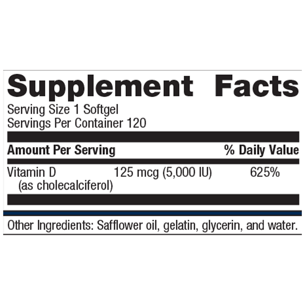 Metagenics Vitamin D3 5000 IU 120 Softgels
