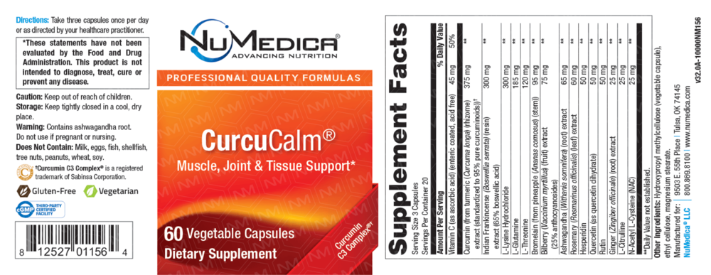 NuMedica CurcuCalm 60 Vegetable Capsules