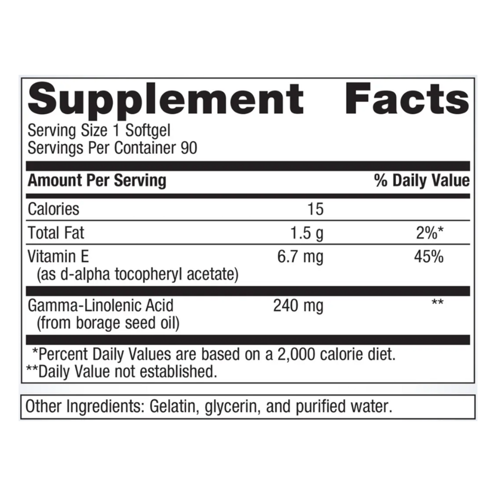 Metagenics OmegaGenics Borage Seed GLA 90 Softgels