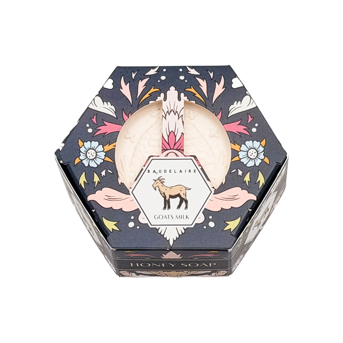 Baudelaire Goats Milk Honey Soap – 3.5 oz Hex Box