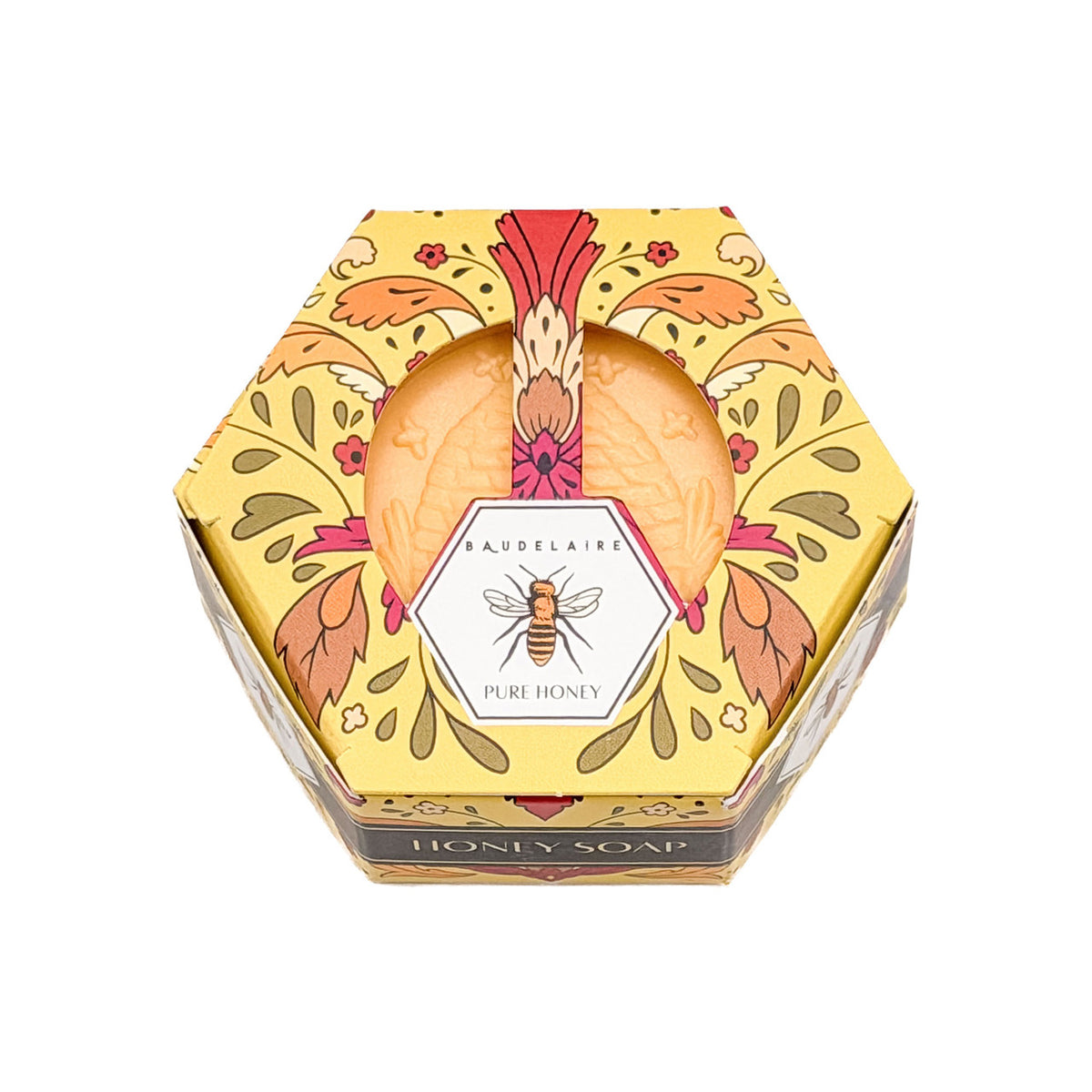 Baudelaire Pure Honey Soap – 3.5 oz Hex Box