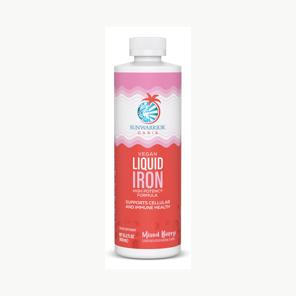 Sunwarrior Oasis Liquid Iron Mixed Berry 15.2 fl oz official front image