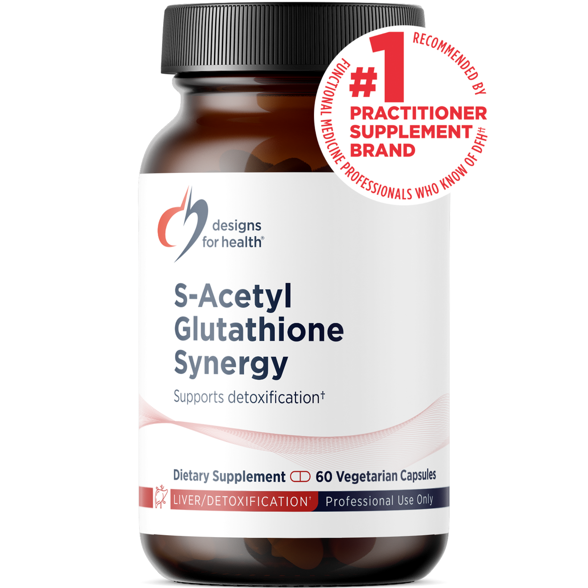Designs for Health S-Acetyl Glutathione Synergy 60 capsules front label