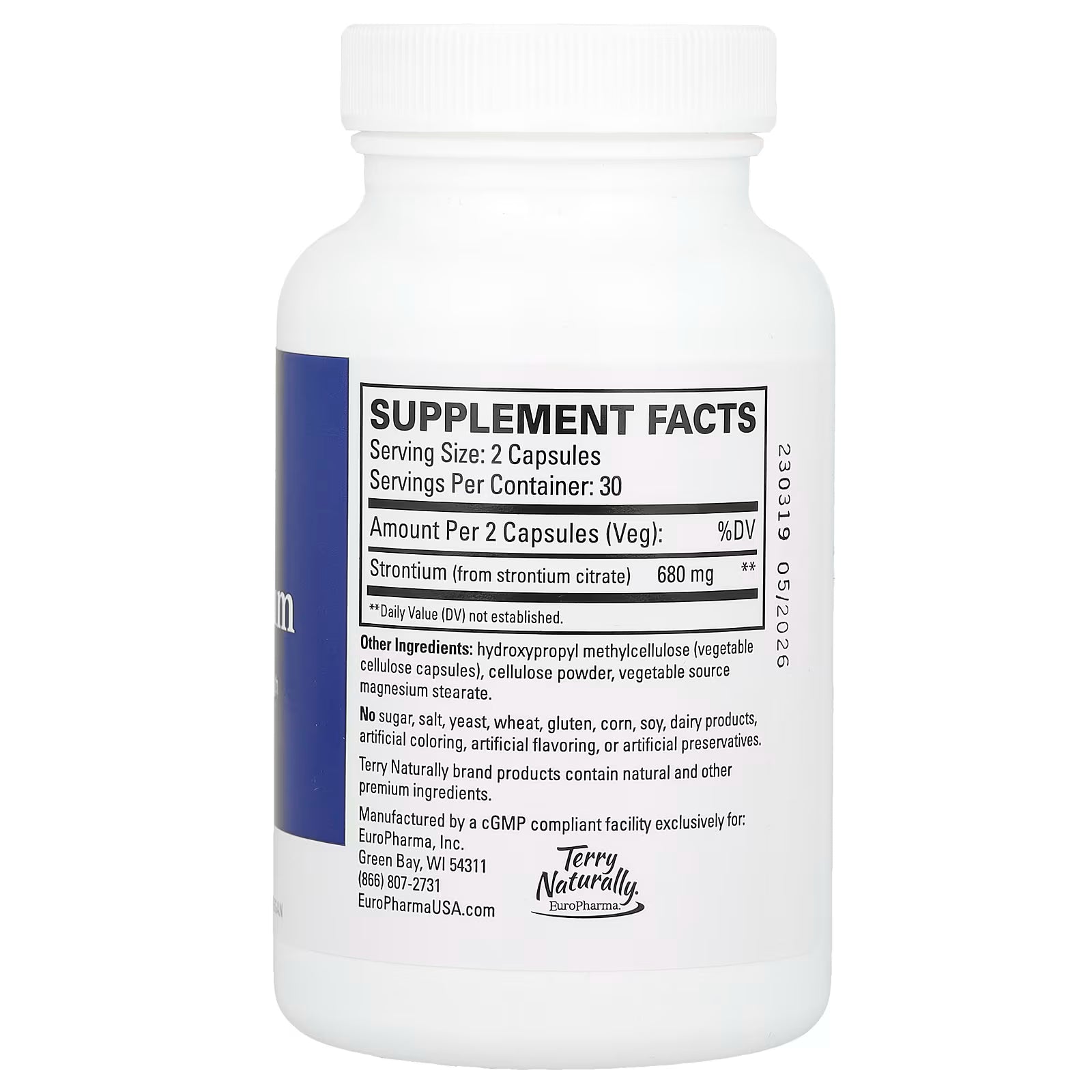 Terry Naturally Strontium 60 Capsules