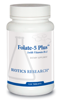 Folate-5 Plus™ (with B12) by Biotics Research - 120 Tablets
