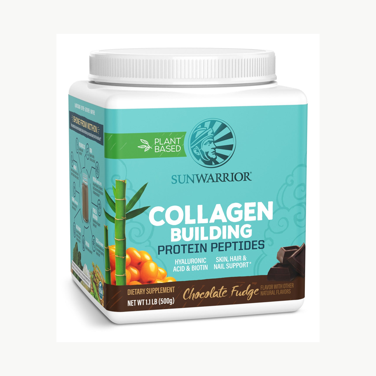 Sunwarrior Collagen Chocolate Fudge 500g official front image