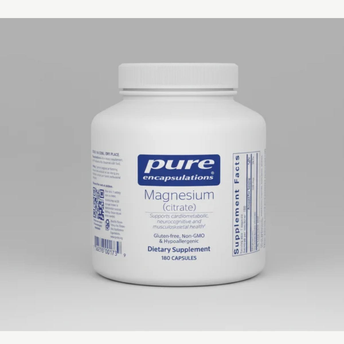 Pure Encapsulations Magnesium (Citrate) - 180 Capsules front label