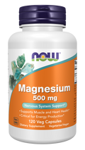 NOW Foods Magnesium 500 mg Veg Capsules front package image