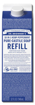 Dr. Bronner's Peppermint Pure-Castile Magic Soap Refill Carton - 32 fl oz