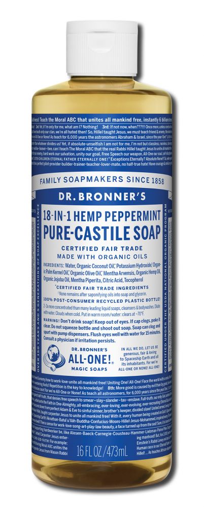 Dr. Bronner's Peppermint Pure-Castile Magic Liquid Soap - 16 fl oz
