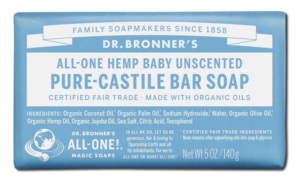 Dr. Bronner's Unscented Pure-Castile Magic Bar Soap - 5 oz
