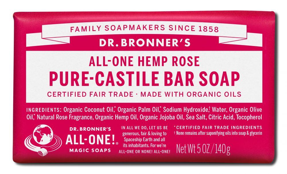 Dr. Bronner's Rose Pure-Castile Magic Bar Soap - 5 oz