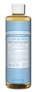 Dr. Bronner's Unscented Pure-Castile Magic Liquid Soap - 16 fl oz