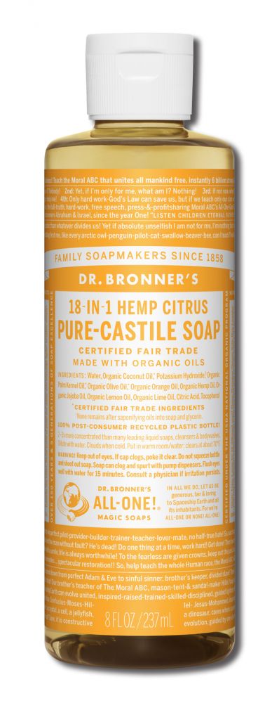 Dr. Bronner's Citrus Pure-Castile Magic Liquid Soap - 8 fl oz