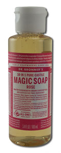 Dr. Bronner's Rose Pure-Castile Magic Liquid Soap - 3.4 fl oz