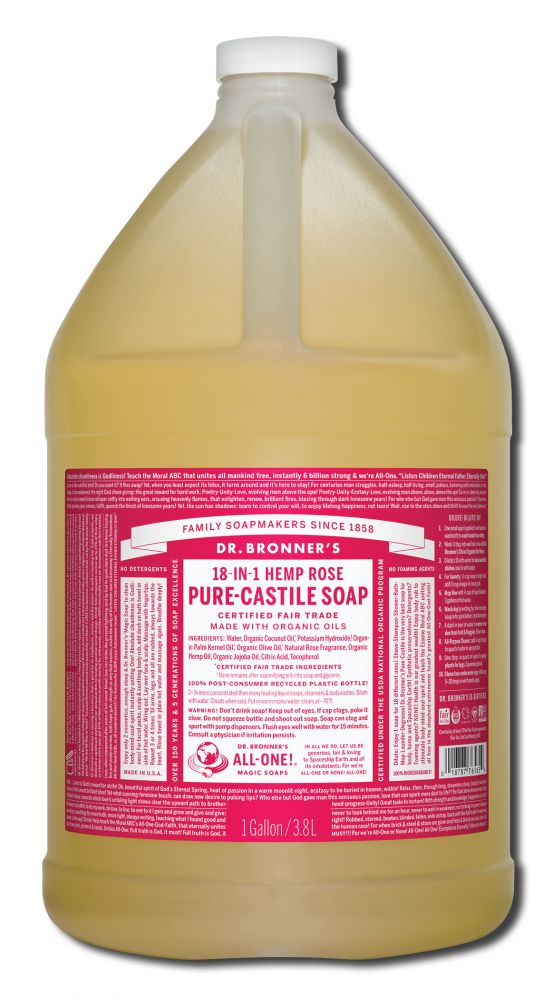 Dr. Bronner's Rose Pure-Castile Magic Liquid Soap - 1 gallon