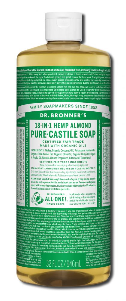 Dr. Bronner's Almond Pure-Castile Magic Liquid Soap - 32 fl oz