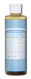 Dr. Bronner's Unscented Pure-Castile Magic Liquid Soap - 8 fl oz