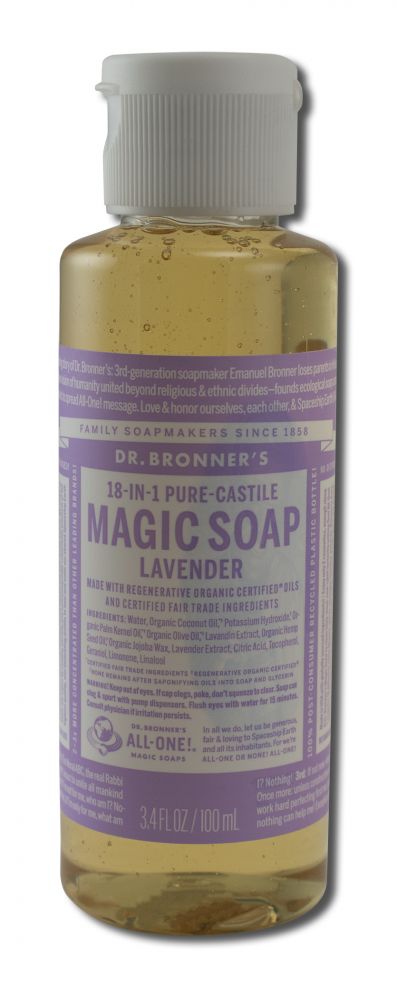 Dr. Bronner's Lavender Pure-Castile Magic Liquid Soap - 3.4 fl oz