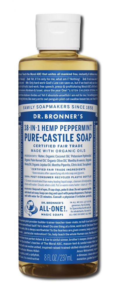 Dr. Bronner's Peppermint Pure-Castile Magic Liquid Soap - 8 fl oz