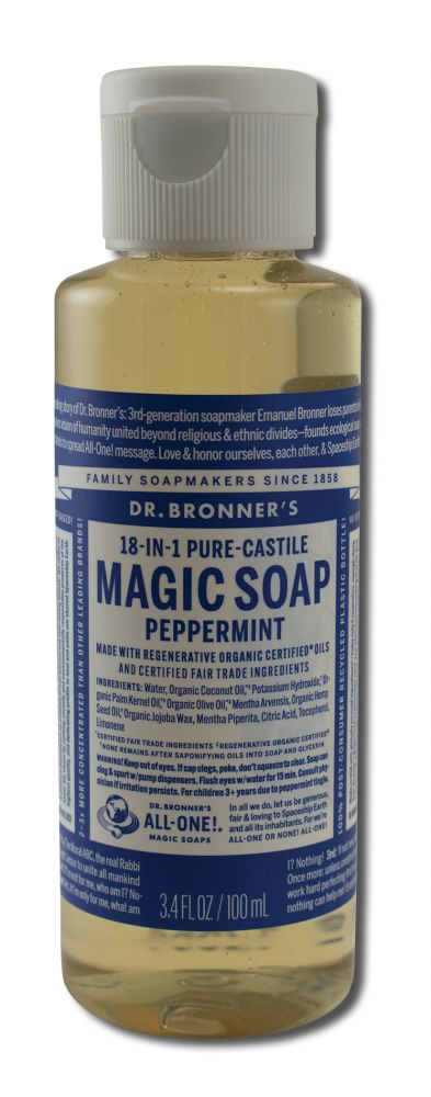 Dr. Bronner's Peppermint Pure-Castile Magic Liquid Soap - 3.4 fl oz