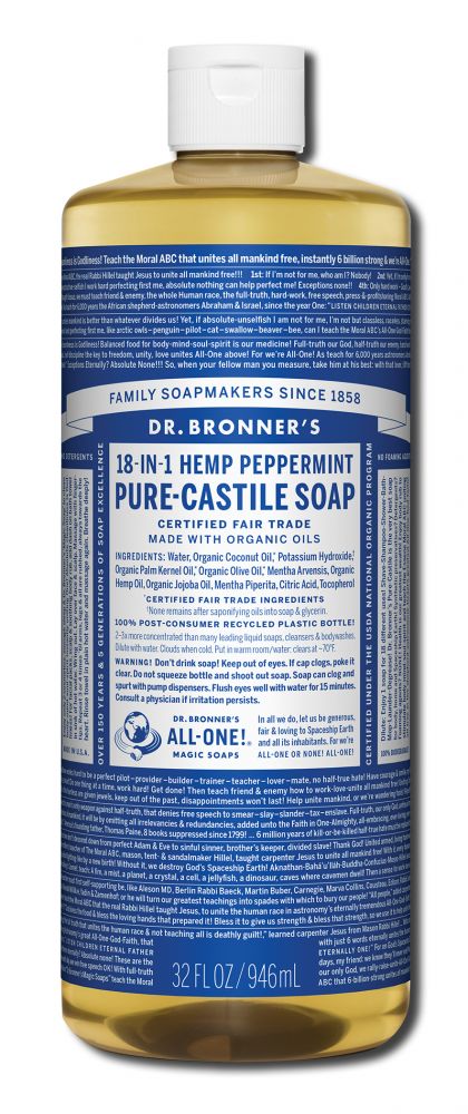 Dr. Bronner's Peppermint Pure-Castile Magic Liquid Soap - 32 fl oz