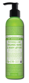 Dr. Bronner's Patchouli Lime Organic Hand & Body Lotion - 8 fl oz
