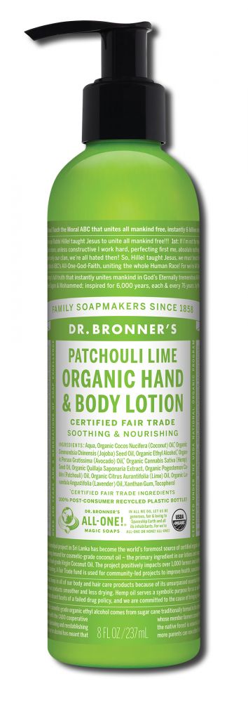 Dr. Bronner's Patchouli Lime Organic Hand & Body Lotion - 8 fl oz