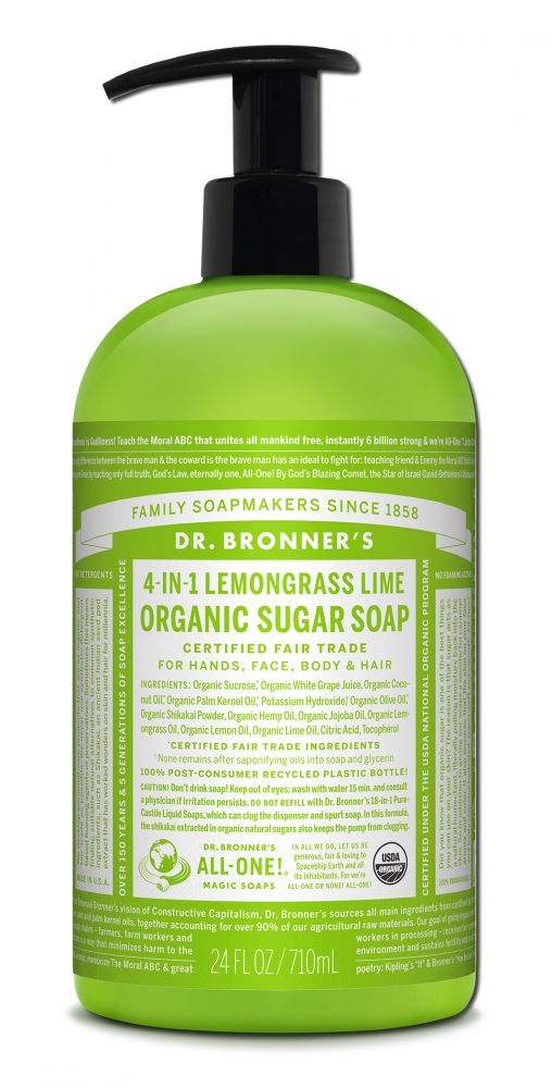 Dr. Bronner's Lemongrass Organic Sugar Soap - 24 fl oz